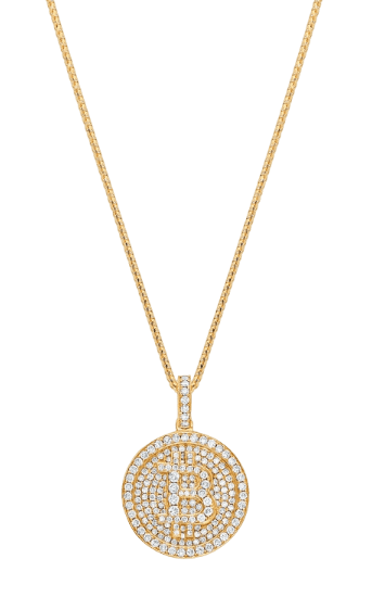 Micro Bitcoin Piece (Fully Iced) 18K Yellow Gold