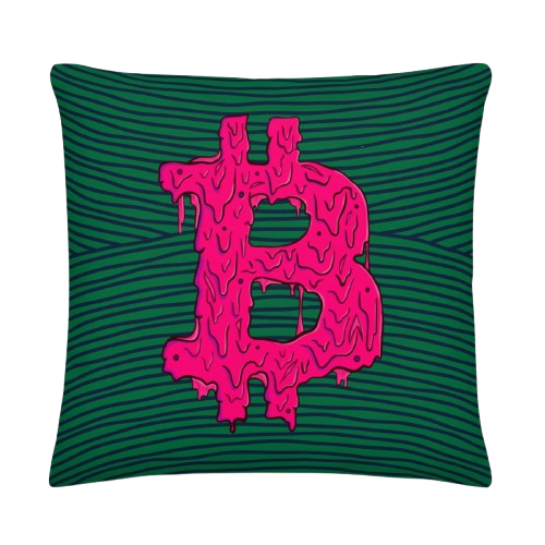 Bitcoin Pink Grime Premium Pillow
