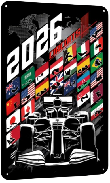 F1 Metal Wall Art 30x20cm