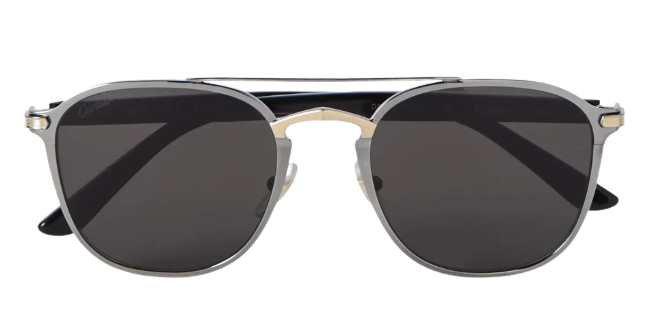 Cartier Aviator-Style Gunmetal, Gold-Tone and Acetate Sunglasses