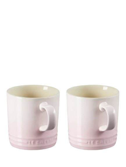 Le Creuset Stoneware Mugs, 350ml, Set of 2, Shell Pink