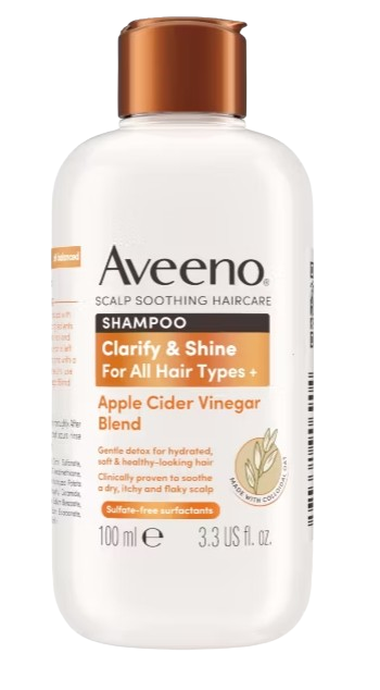 Aveeno Haircare Clarify & Shine+ Apple Cider Vinegar Shampoo 100ml