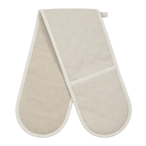 Dobby Weave Double Oven Glove - Natural