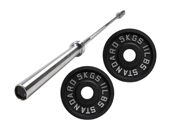 Barbell with Weight Plates Bundle - 20kg Bar + 2x5kg Plates