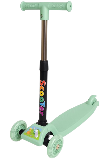 3-Wheel Kids Scooter with LED Light-Up Wheels - Mint