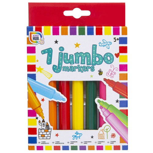 Grafix Jumbo Coloured Marker Pens 7 Pack