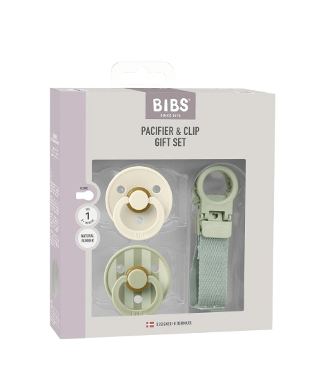 BIBS Pacifier & Loop Clip Gift Set - Sage