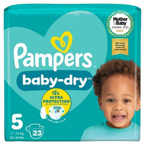 Pampers Baby-Dry Size 5 Nappies Carry Pack x23