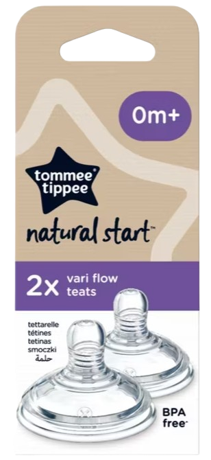 Tommee Tippee Closer to Nature Vari Flow Teat, Pack of 2