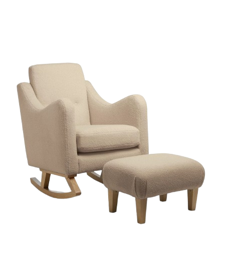 Mamas & Papas Bowdon Nursing Chair & Footstool Set - Oatmeal Boucle