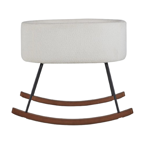 Quax Rocking Cradle De Luxe Baby Crib - Boucle Cream