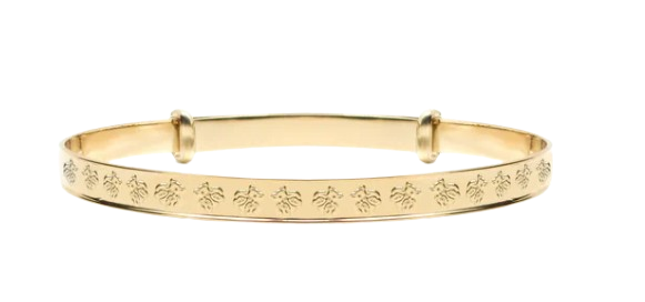 9ct Gold Nursery Teddy Bear 3mm Expanding Baby Bangle Bracelet