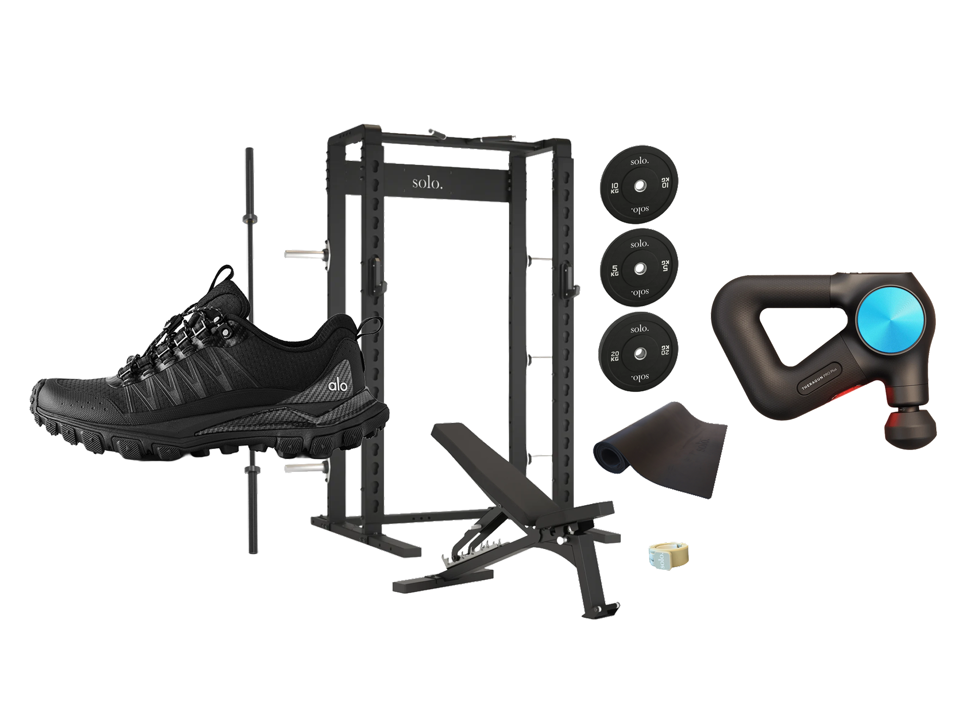 Luxury Gym Bundle - Theragun PRO Plus + Home Gym Bundle + ALO Trail