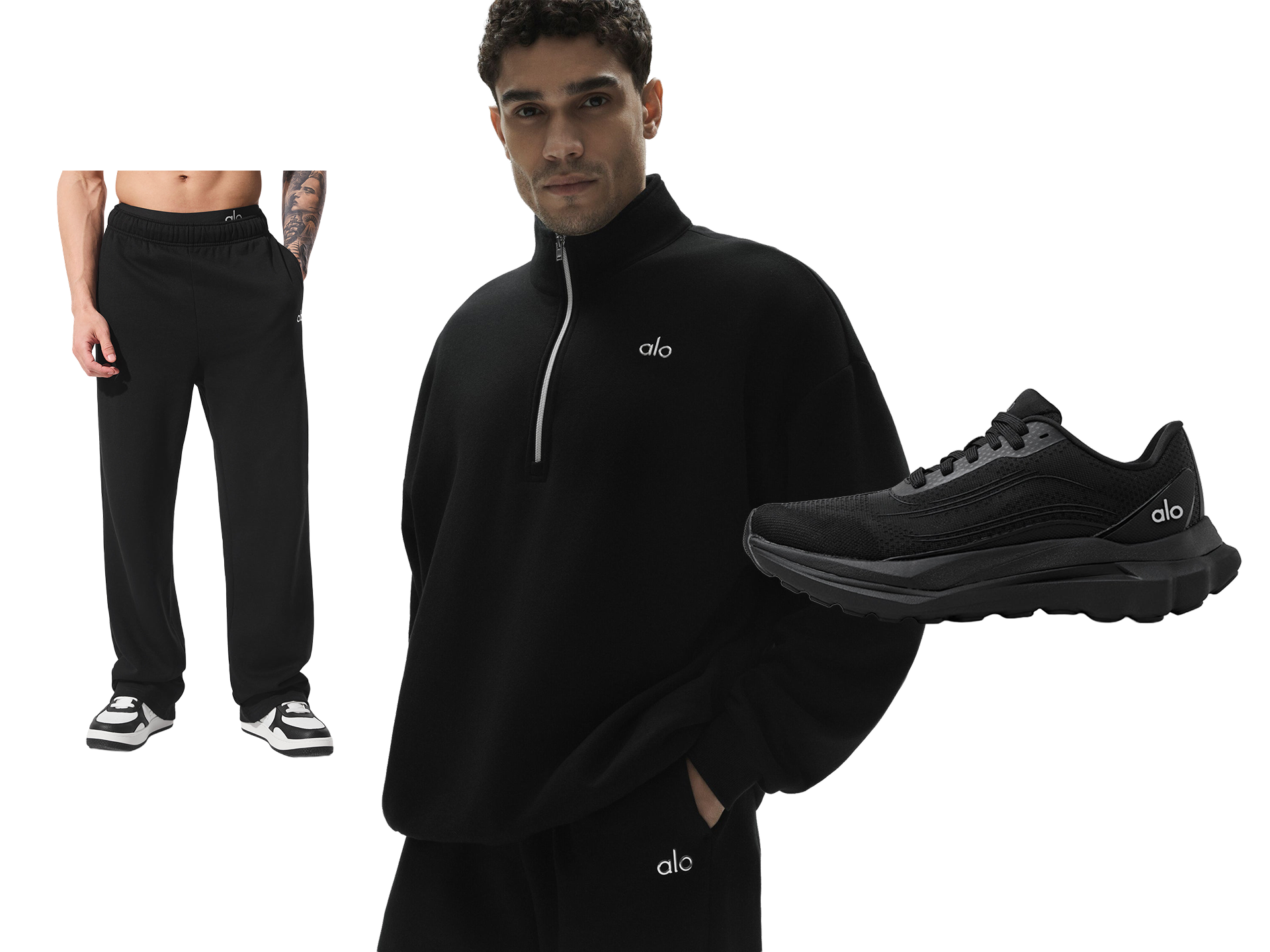 Accolade Bundle - 1/4 Zip Pullover + Straight Leg Sweatpants + ALO Runner