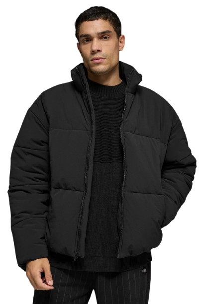 Stretch Woven Street Puffer-Black