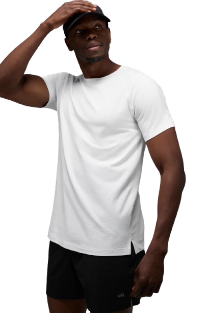 ALO Vapor Crewneck Short Sleeve-White