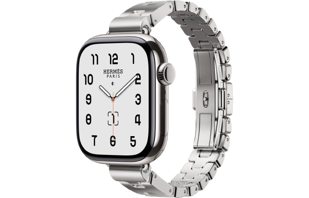Series 11 case & Band Apple Watch Hermès Single Tour 42 mm Grand H Fin - Titanium / Gris