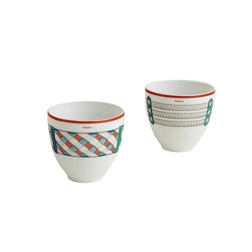 Hermès Tressages Equestres set of 2 tumblers, small model