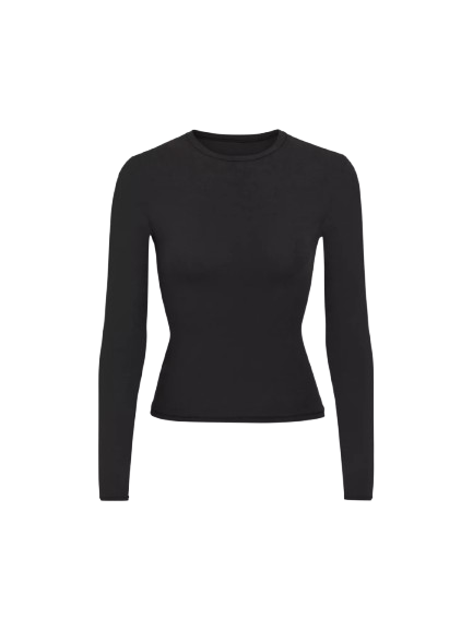 Skims Fits Everybody Stretch-Jersey T-Shirt - Onyx