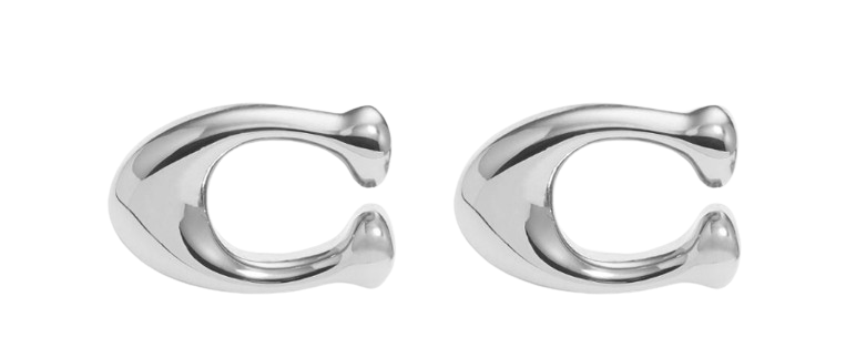 Coach Bubble C Stud Earrings - Rhodium