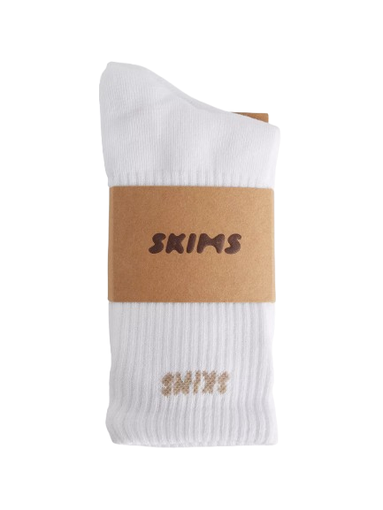 Skims Crew Ribbed Cotton-Blend Socks
