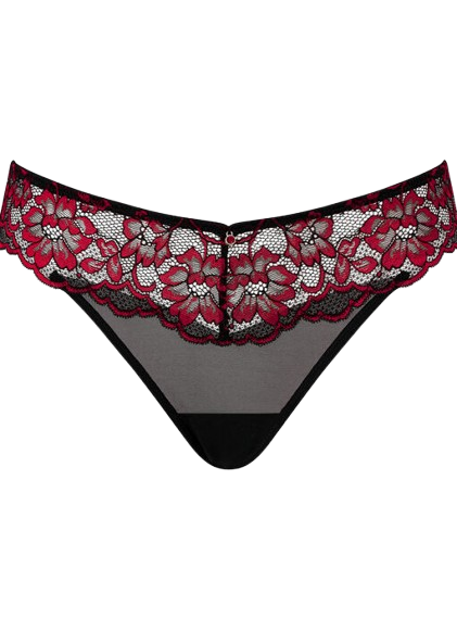 Ann Summers Sexy Lace Thong - Black/Red