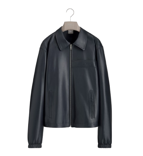 Dior Zipped Jacket Navy Blue Lambskin