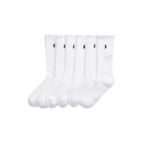 Polo Ralph Lauren 6 Pack Crew Socks - White