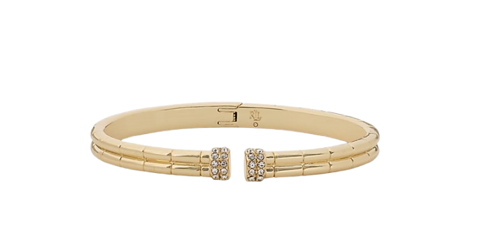 Ralph Lauren Pavé Gold-Plated Textured Cuff Bracelet