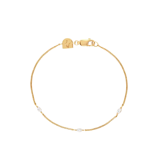 Astrid&Miyu Navette Crystal Bracelet in Gold