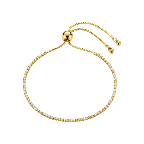 Orelia 18k Gold Plated Fine Crystal Tennis Slider Bracelet
