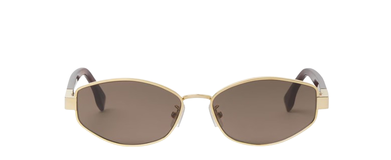Fendi Baguette Gold-coloured metal and acetate sunglasses