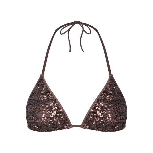 Skims Sequin Triangle Bikini Top