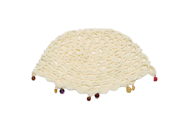Stradivarius Rhinestone skull cap in ecru