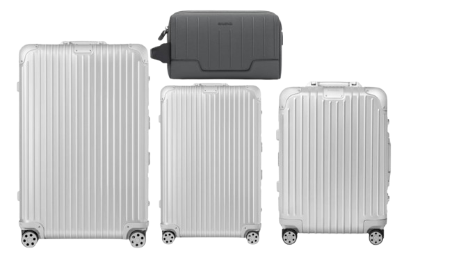 Rimowa Luggage Bundle - Original Check-In Large & Medium + Original Cabin + Never Still Toiletry Bag