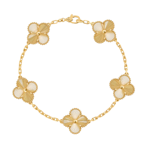Van Cleef & Arpels Vintage Alhambra bracelet, 5 motifs 18K Yellow Gold