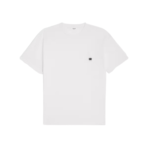 Celine Triomphe Loose T-shirt in cotton jersey - White