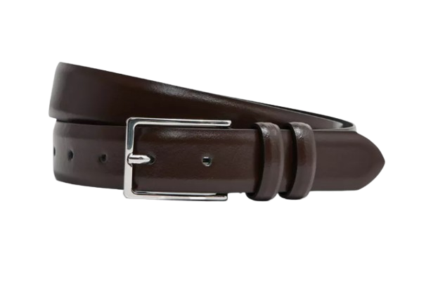 Reiss Dante Adjustable Leather Belt - Chocolate
