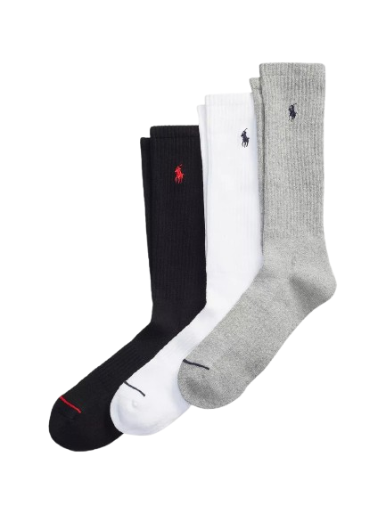Polo Ralph Lauren Ribbed Pack of Three Cotton-Blend Socks