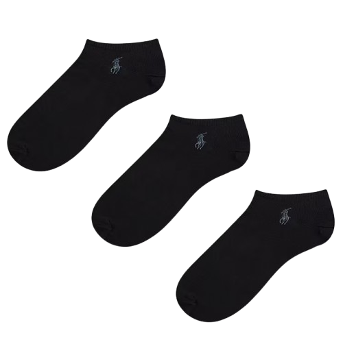 Polo Ralph Lauren 3 pack trainer socks in black
