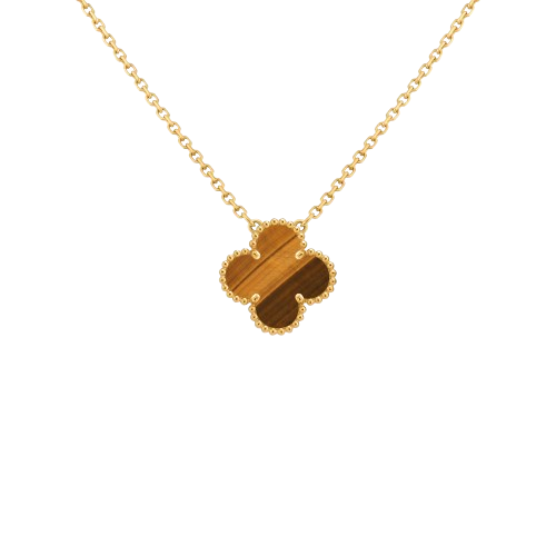 Van Cleef & Arpels Vintage Alhambra pendant 18K yellow gold, Tiger Eye