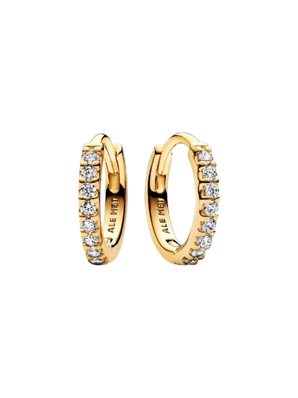 Pandora Sparkling Huggie Hoop Earrings 14k gold plating
