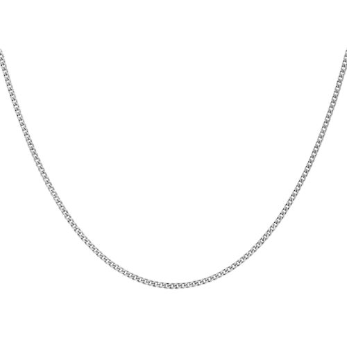 9ct White Gold 60cm (24") Curb Chain 0.8 Width