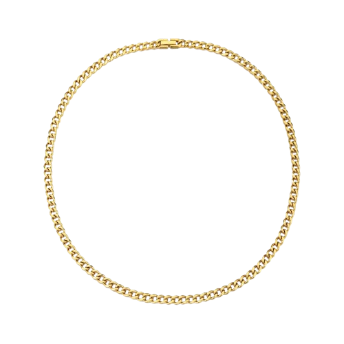 Men's 6mm 18k Gold Plated Steel 18-24 Inch Cuban Curb Chain Necklace