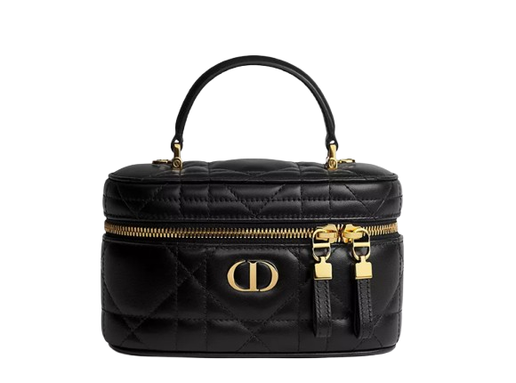 Dior Caro Mini Vanity Case Black Macrocannage Lambskin