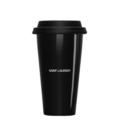 Saint Laurent Large Coffee Mug in Ceramic Black