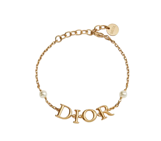 Dio(r)evolution Bracelet Gold-Finish Metal and White Resin Pearls