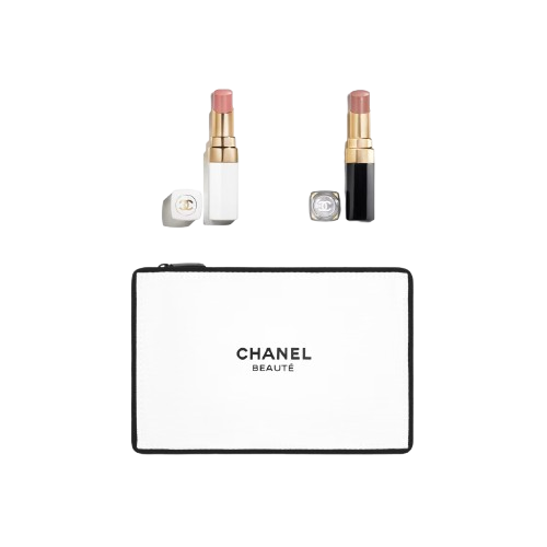 Chanel The Day and Night Lip Set Rouge Coco Baume 928 Pink Delight + Flash 54 Boy and Pouch