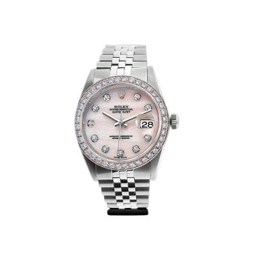 Rolex Pink Natural Earth Mined Diamond Dial Rolex Datejust Watch - Preloved