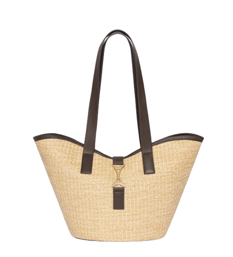 Maniere De Voir Emera in Natural Raffia Tote Bag